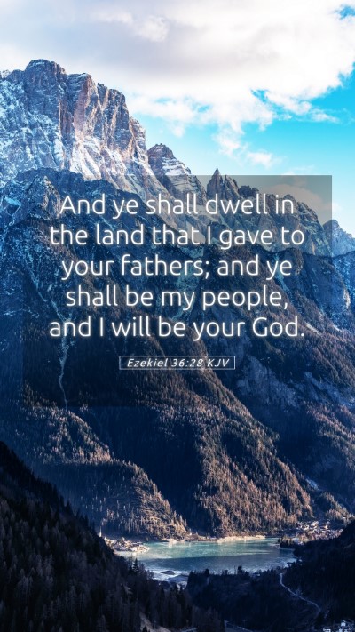Picture 05 - Ezekiel 36:28 KJV Mobile Phone Wallpaper - And ye shall dwell in the land that I gave to - Mobile Bible Verse Wallpaper