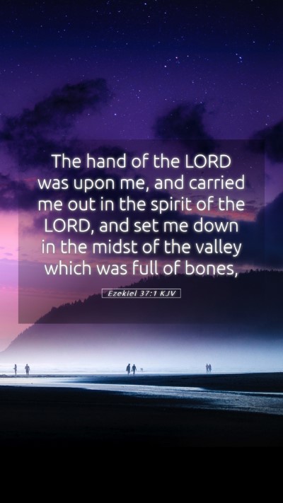 Picture 05 - Ezekiel 37:1 KJV Mobile Phone Wallpaper - The hand of the LORD was upon me, and carried me - Mobile Bible Verse Wallpaper