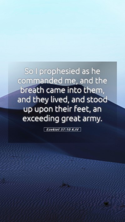 Picture 05 - Ezekiel 37:10 KJV Mobile Phone Wallpaper - So I prophesied as he commanded me, and the - Mobile Bible Verse Wallpaper
