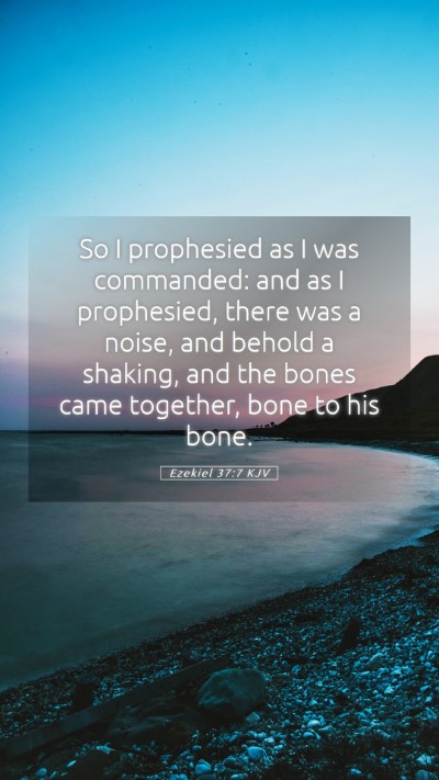 Picture 05 - Ezekiel 37:7 KJV Mobile Phone Wallpaper - So I prophesied as I was commanded: and as I - Mobile Bible Verse Wallpaper