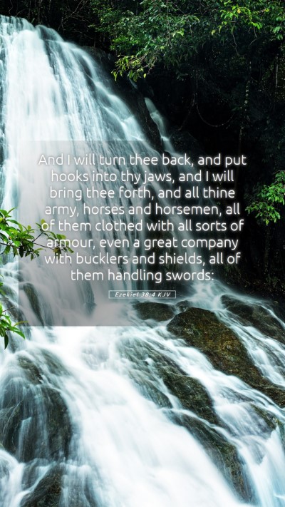 Picture 05 - Ezekiel 38:4 KJV Mobile Phone Wallpaper - And I will turn thee back, and put hooks into thy - Mobile Bible Verse Wallpaper