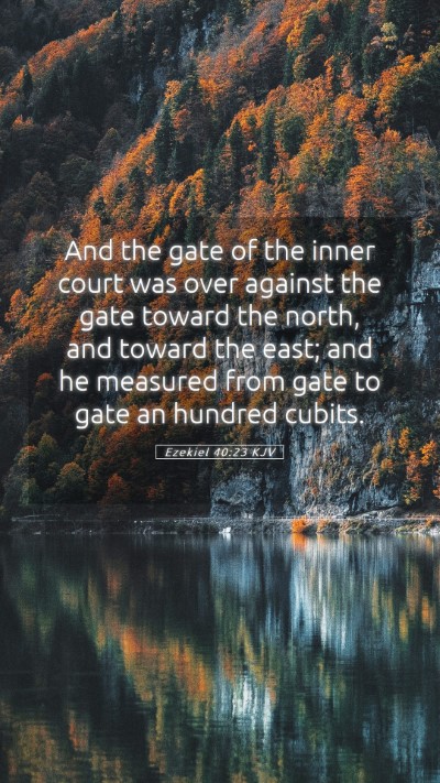 Picture 05 - Ezekiel 40:23 KJV Mobile Phone Wallpaper - And the gate of the inner court was over against - Mobile Bible Verse Wallpaper