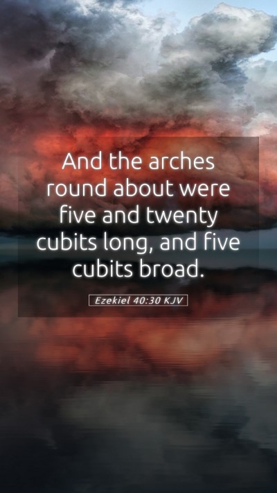 Picture 05 - Ezekiel 40:30 KJV Mobile Phone Wallpaper - And the arches round about were five and twenty - Mobile Bible Verse Wallpaper