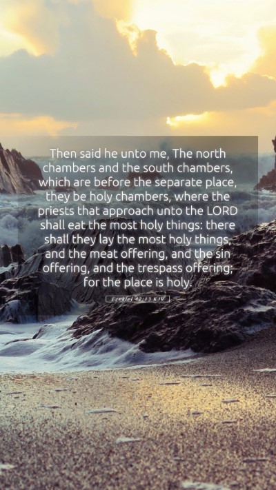 Picture 05 - Ezekiel 42:13 KJV Mobile Phone Wallpaper - Then said he unto me, The north chambers and the - Mobile Bible Verse Wallpaper