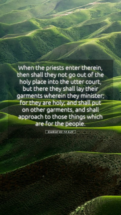 Picture 05 - Ezekiel 42:14 KJV Mobile Phone Wallpaper - When the priests enter therein, then shall they - Mobile Bible Verse Wallpaper