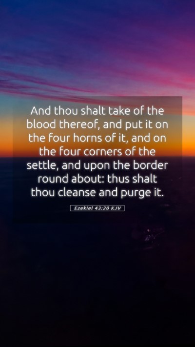 Picture 05 - Ezekiel 43:20 KJV Mobile Phone Wallpaper - And thou shalt take of the blood thereof, and put - Mobile Bible Verse Wallpaper
