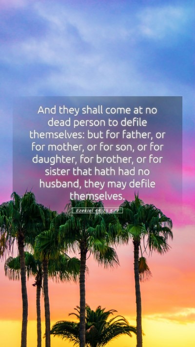 Picture 05 - Ezekiel 44:25 KJV Mobile Phone Wallpaper - And they shall come at no dead person to defile - Mobile Bible Verse Wallpaper
