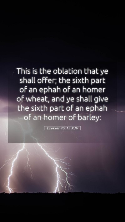 Picture 05 - Ezekiel 45:13 KJV Mobile Phone Wallpaper - This is the oblation that ye shall offer; the - Mobile Bible Verse Wallpaper
