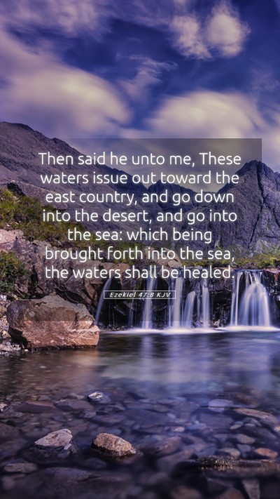 Picture 05 - Ezekiel 47:8 KJV Mobile Phone Wallpaper - Then said he unto me, These waters issue out - Mobile Bible Verse Wallpaper