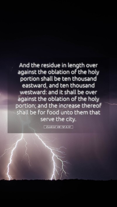 Picture 05 - Ezekiel 48:18 KJV Mobile Phone Wallpaper - And the residue in length over against the - Mobile Bible Verse Wallpaper