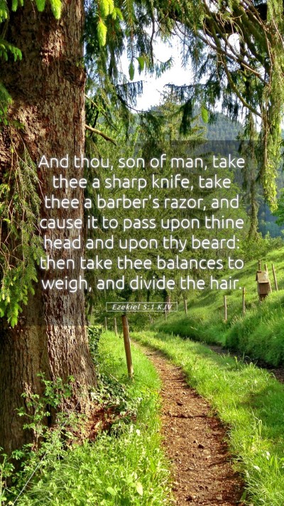 Picture 05 - Ezekiel 5:1 KJV Mobile Phone Wallpaper - And thou, son of man, take thee a sharp knife, - Mobile Bible Verse Wallpaper