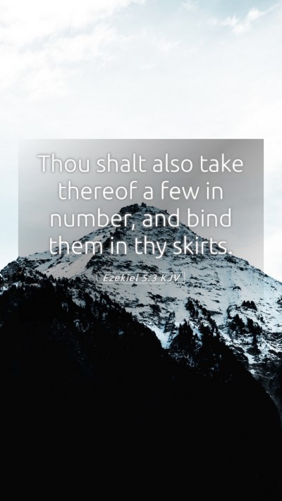 Picture 05 - Ezekiel 5:3 KJV Mobile Phone Wallpaper - Thou shalt also take thereof a few in number, and - Mobile Bible Verse Wallpaper