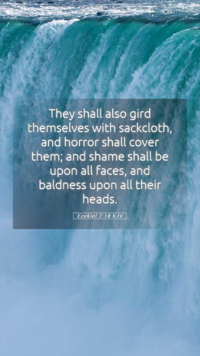 Picture 05 - Ezekiel 7:18 KJV Mobile Phone Wallpaper - They shall also gird themselves with sackcloth, - Mobile Bible Verse Wallpaper
