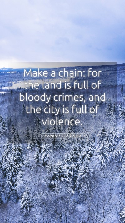Picture 05 - Ezekiel 7:23 KJV Mobile Phone Wallpaper - Make a chain: for the land is full of bloody - Mobile Bible Verse Wallpaper