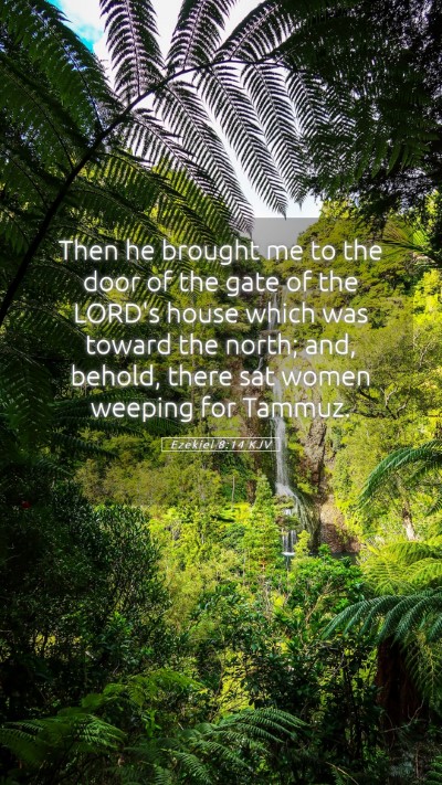 Picture 05 - Ezekiel 8:14 KJV Mobile Phone Wallpaper - Then he brought me to the door of the gate of the - Mobile Bible Verse Wallpaper