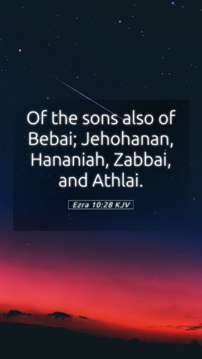 Picture 05 - Ezra 10:28 KJV Mobile Phone Wallpaper - Of the sons also of Bebai; Jehohanan, Hananiah, - Mobile Bible Verse Wallpaper