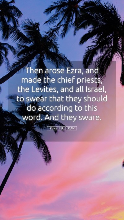 Picture 05 - Ezra 10:5 KJV Mobile Phone Wallpaper - Then arose Ezra, and made the chief priests, the - Mobile Bible Verse Wallpaper