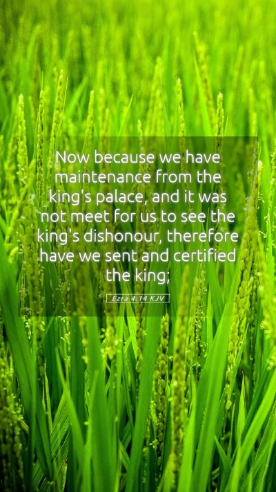 Picture 05 - Ezra 4:14 KJV Mobile Phone Wallpaper - Now because we have maintenance from the king's - Mobile Bible Verse Wallpaper