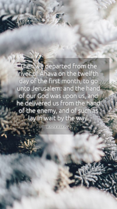 Picture 05 - Ezra 8:31 KJV Mobile Phone Wallpaper - Then we departed from the river of Ahava on the - Mobile Bible Verse Wallpaper