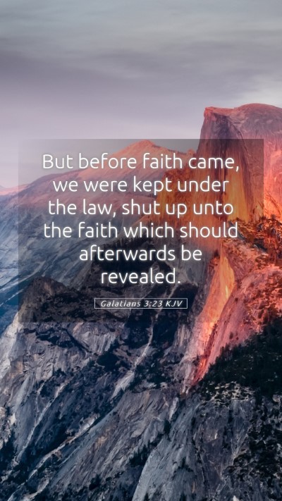 Picture 05 - Galatians 3:23 KJV Mobile Phone Wallpaper - But before faith came, we were kept under the - Mobile Bible Verse Wallpaper