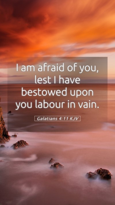 Picture 05 - Galatians 4:11 KJV Mobile Phone Wallpaper - I am afraid of you, lest I have bestowed upon you - Mobile Bible Verse Wallpaper