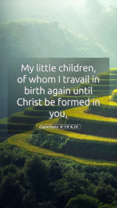 Picture 05 - Galatians 4:19 KJV Mobile Phone Wallpaper - My little children, of whom I travail in birth - Mobile Bible Verse Wallpaper