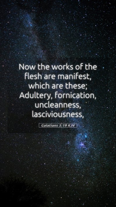 Picture 05 - Galatians 5:19 KJV Mobile Phone Wallpaper - Now the works of the flesh are manifest, which - Mobile Bible Verse Wallpaper