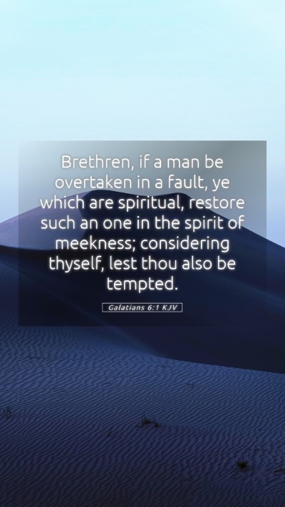 Picture 05 - Galatians 6:1 KJV Mobile Phone Wallpaper - Brethren, if a man be overtaken in a fault, ye - Mobile Bible Verse Wallpaper