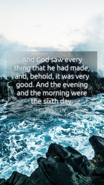 Picture 05 - Genesis 1:31 KJV Mobile Phone Wallpaper - And God saw every thing that he had made, and, - Mobile Bible Verse Wallpaper