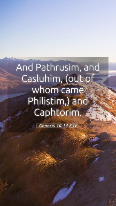 Picture 05 - Genesis 10:14 KJV Mobile Phone Wallpaper - And Pathrusim, and Casluhim, (out of whom came - Mobile Bible Verse Wallpaper