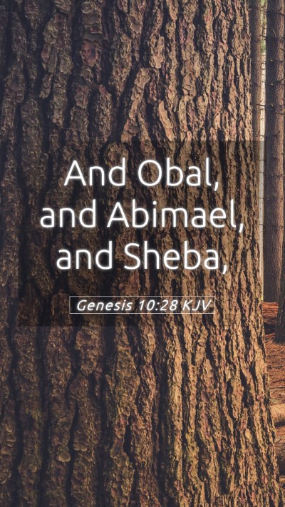 Picture 05 - Genesis 10:28 KJV Mobile Phone Wallpaper - And Obal, and Abimael, and - Mobile Bible Verse Wallpaper