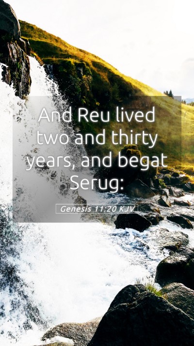 Picture 05 - Genesis 11:20 KJV Mobile Phone Wallpaper - And Reu lived two and thirty years, and begat - Mobile Bible Verse Wallpaper
