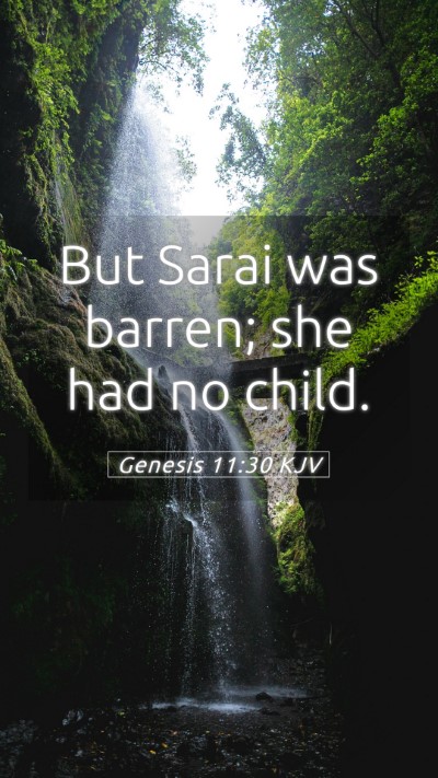 Picture 05 - Genesis 11:30 KJV Mobile Phone Wallpaper - But Sarai was barren; she had no - Mobile Bible Verse Wallpaper