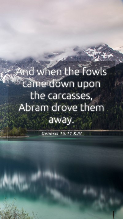 Picture 05 - Genesis 15:11 KJV Mobile Phone Wallpaper - And when the fowls came down upon the carcasses, - Mobile Bible Verse Wallpaper