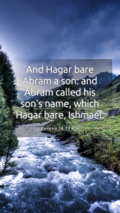 Picture 05 - Genesis 16:15 KJV Mobile Phone Wallpaper - And Hagar bare Abram a son: and Abram called his - Mobile Bible Verse Wallpaper