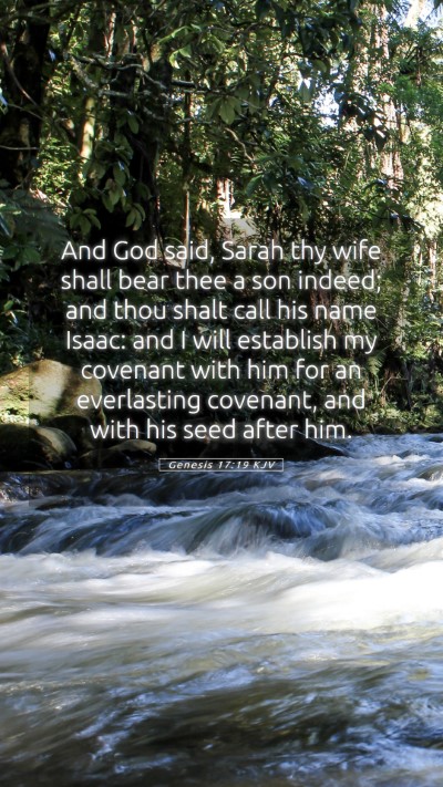 Picture 05 - Genesis 17:19 KJV Mobile Phone Wallpaper - And God said, Sarah thy wife shall bear thee a - Mobile Bible Verse Wallpaper