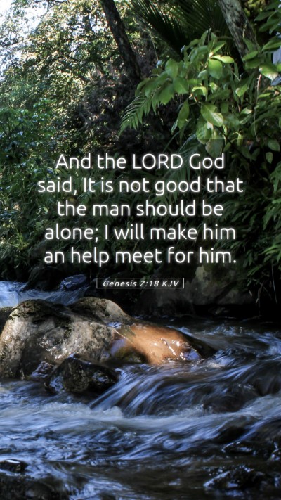 Picture 05 - Genesis 2:18 KJV Mobile Phone Wallpaper - And the LORD God said, It is not good that the - Mobile Bible Verse Wallpaper