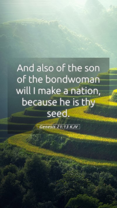 Picture 05 - Genesis 21:13 KJV Mobile Phone Wallpaper - And also of the son of the bondwoman will I make - Mobile Bible Verse Wallpaper
