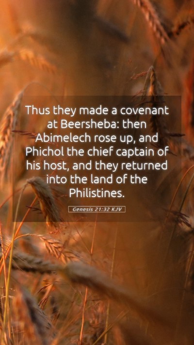 Picture 05 - Genesis 21:32 KJV Mobile Phone Wallpaper - Thus they made a covenant at Beersheba: then - Mobile Bible Verse Wallpaper