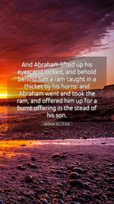Picture 05 - Genesis 22:13 KJV Mobile Phone Wallpaper - And Abraham lifted up his eyes, and looked, and - Mobile Bible Verse Wallpaper