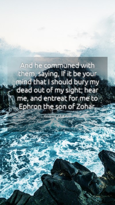 Picture 05 - Genesis 23:8 KJV Mobile Phone Wallpaper - And he communed with them, saying, If it be your - Mobile Bible Verse Wallpaper