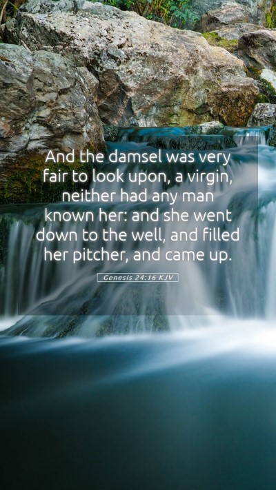 Picture 05 - Genesis 24:16 KJV Mobile Phone Wallpaper - And the damsel was very fair to look upon, a - Mobile Bible Verse Wallpaper