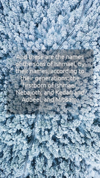 Picture 05 - Genesis 25:13 KJV Mobile Phone Wallpaper - And these are the names of the sons of Ishmael, - Mobile Bible Verse Wallpaper