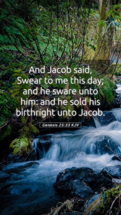 Picture 05 - Genesis 25:33 KJV Mobile Phone Wallpaper - And Jacob said, Swear to me this day; and he - Mobile Bible Verse Wallpaper