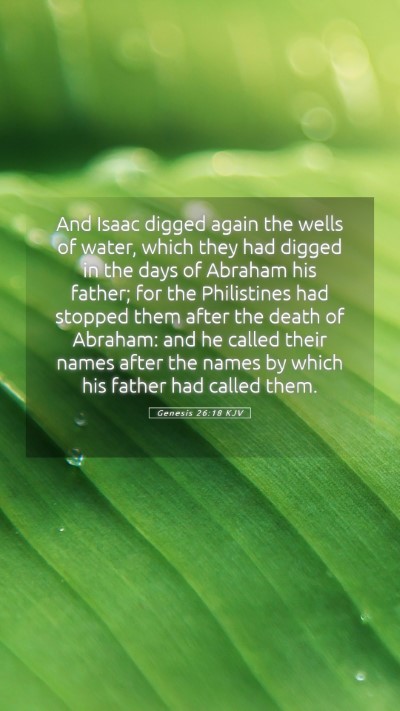 Picture 05 - Genesis 26:18 KJV Mobile Phone Wallpaper - And Isaac digged again the wells of water, which - Mobile Bible Verse Wallpaper