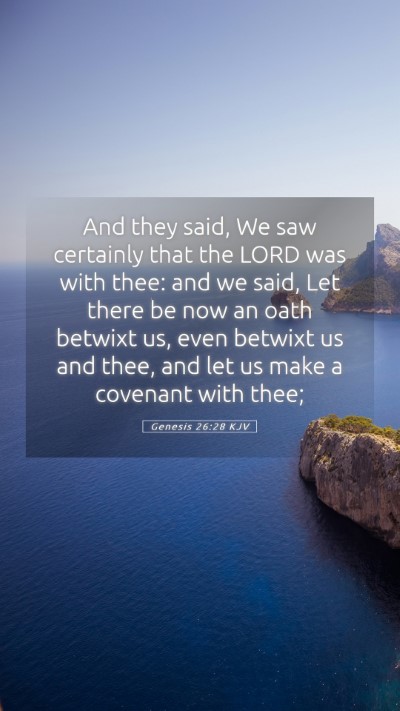 Picture 05 - Genesis 26:28 KJV Mobile Phone Wallpaper - And they said, We saw certainly that the LORD was - Mobile Bible Verse Wallpaper