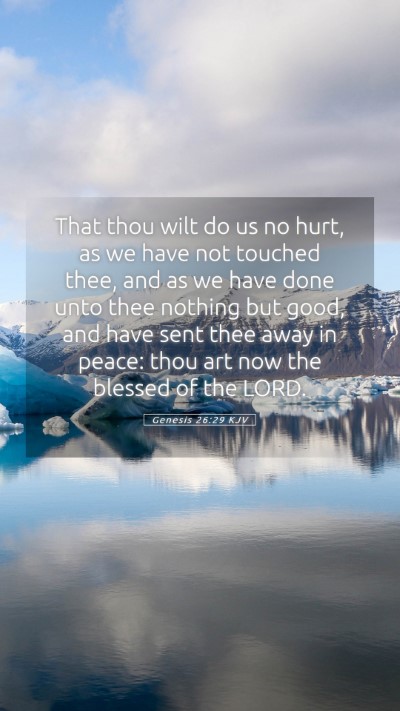 Picture 05 - Genesis 26:29 KJV Mobile Phone Wallpaper - That thou wilt do us no hurt, as we have not - Mobile Bible Verse Wallpaper