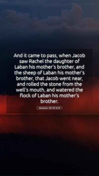 Picture 05 - Genesis 29:10 KJV Mobile Phone Wallpaper - And it came to pass, when Jacob saw Rachel the - Mobile Bible Verse Wallpaper