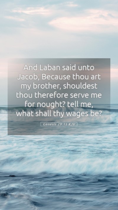Picture 05 - Genesis 29:15 KJV Mobile Phone Wallpaper - And Laban said unto Jacob, Because thou art my - Mobile Bible Verse Wallpaper