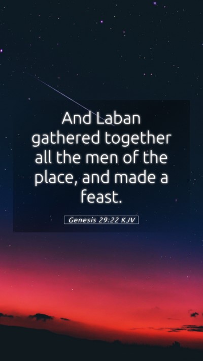 Picture 05 - Genesis 29:22 KJV Mobile Phone Wallpaper - And Laban gathered together all the men of the - Mobile Bible Verse Wallpaper